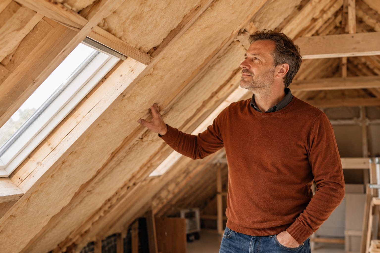 Huiseigenaar bekijkt de isolatiesubsidie voor zijn woning
